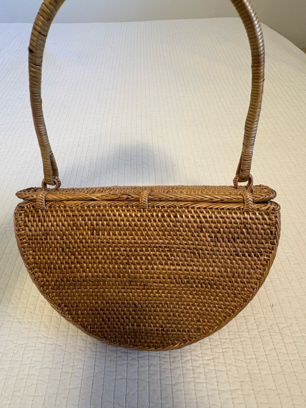 Anthropologie Woven Half-Moon Shoulder Bag - Tan - Picture 2 of 4